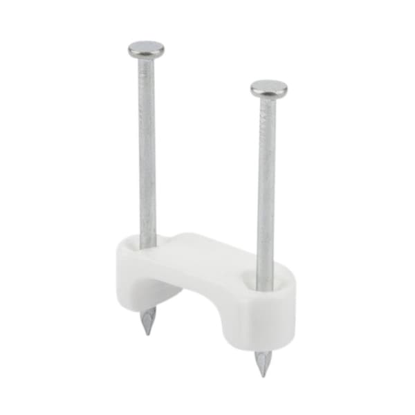 Insulated Cable Staples, 1-3/8 in Leg L, Carbon Steel, 3000 PK